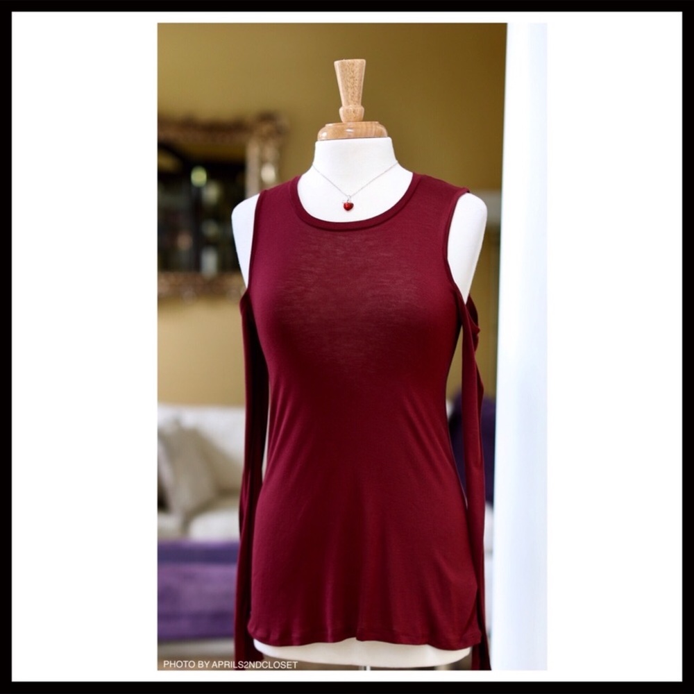 SAM EDELMAN COLD SHOULDERS LONG SLEEVES TEE A2C - Picture 3 of 8